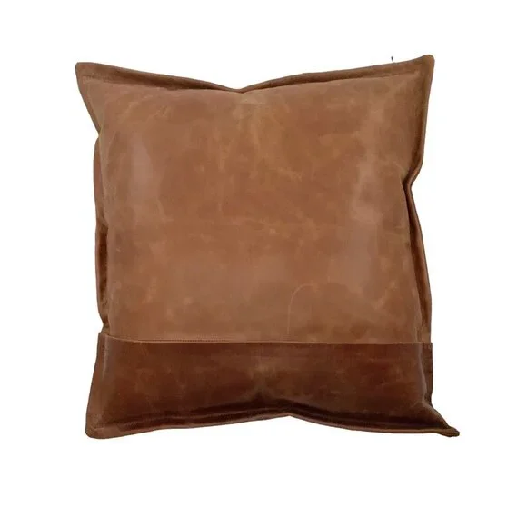 Leather Pillow Large High-quality Thick Hravy Duty with Insert Pottery Barn